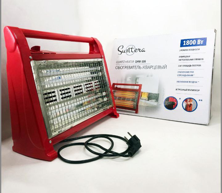 Кварцовий обігрівач Suntera QHW-106 1800Вт, кварцовий обігрівач для дому, переносний обігрівач