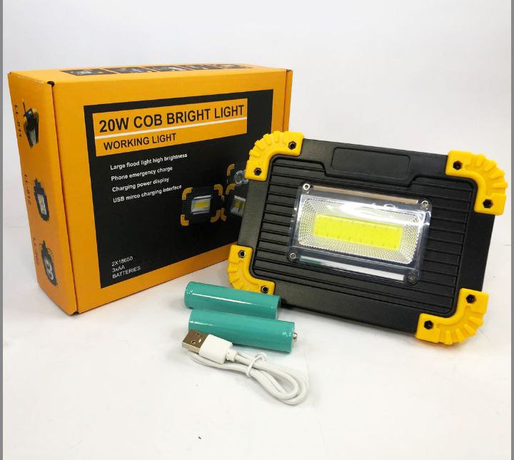 Світлодіодний ліхтар LED прожектор USB L811-20W-COB-1W з Power Bank, лампа-прожектор, ручний прожектор
