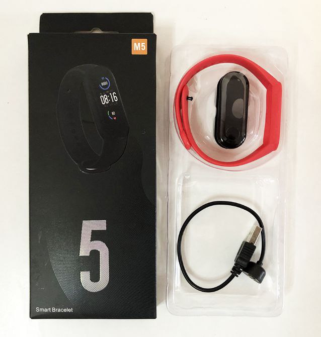 Фітнес браслет Smart Watch M5 Band Classic Black смарт годинник-трекер. Колір червоний