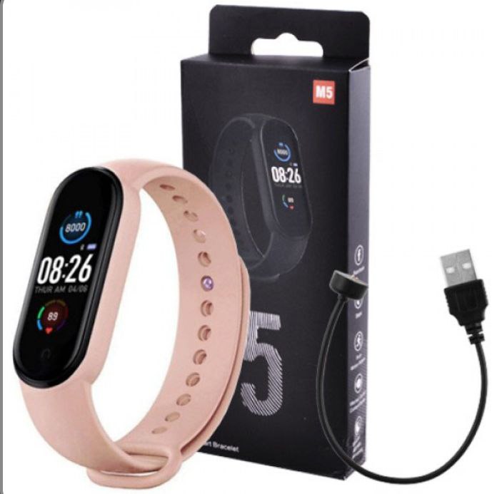 Смарт браслет M5 Smart Bracelet Фітнес трекер Watch Bluetooth. Колір рожевий