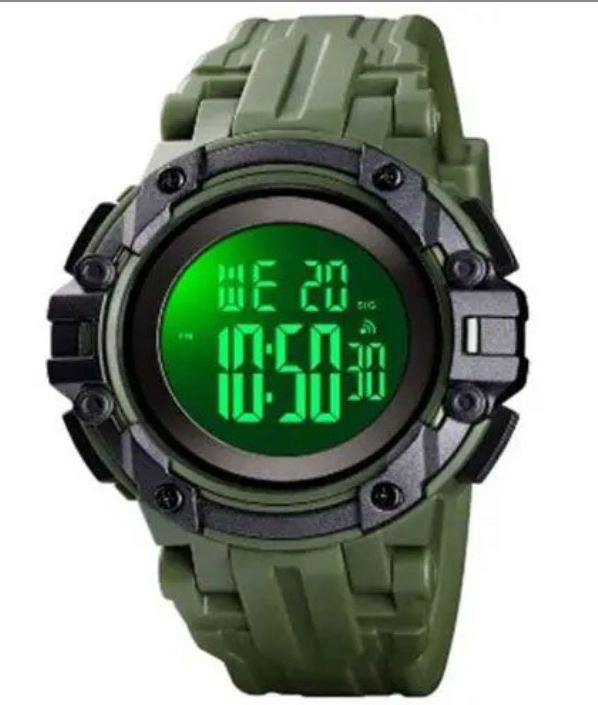 Годинник наручний чоловічий SKMEI 1545AG ARMY GREEN, армійський годинник протиударний. Колір: зелений